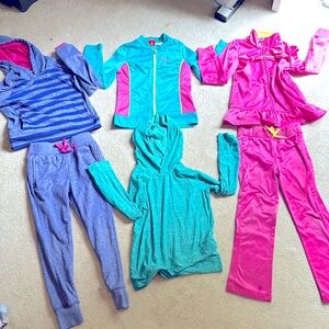 Lot of girls tracks suits puma avia teal pink purple size 6 girls